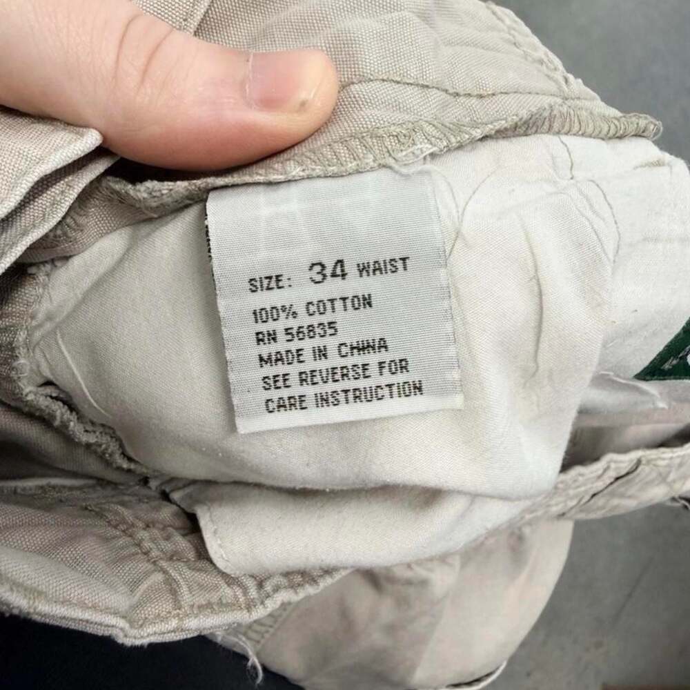 Cabela's Y2K Baggy Utility Cargo Work Pants Beige Mens Size 34 - Picture 8 of 8